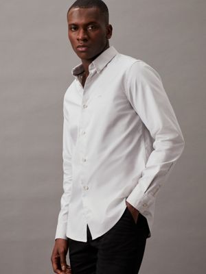 Camicia Oxford Slim Fit Uomo - Manica Lunga, Elasticizzata, Con Tasca - Casual E Lavoro