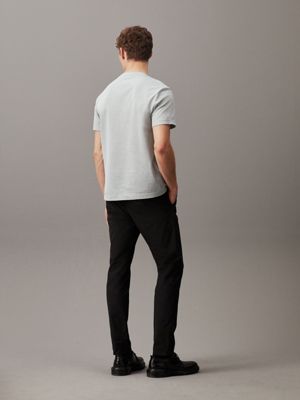 slate gray two tone oxford t-shirt for men calvin klein