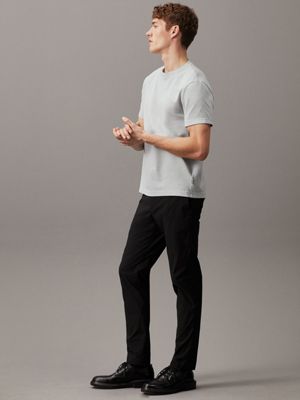 slate gray two tone oxford t-shirt for men calvin klein