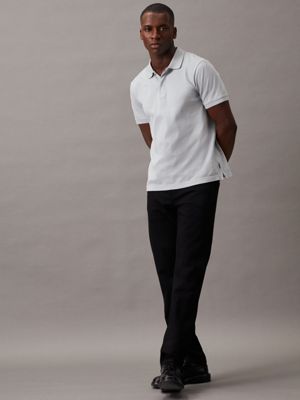 slate gray piqué-poloshirt für herren - calvin klein