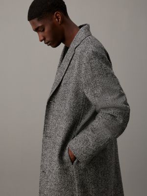 Grey herringbone overcoat mens on sale