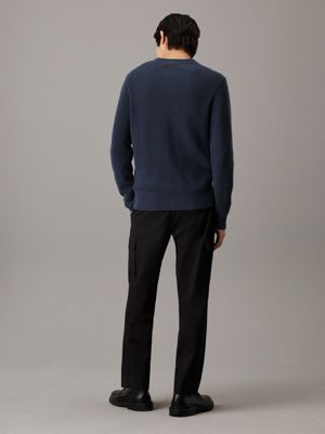 ck black soft twill cargo trousers for men calvin klein