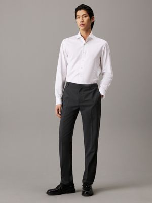 iron gate slim wool blend suit trousers for men calvin klein