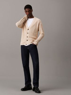 seedpearl knitted cardigan jumper for men calvin klein