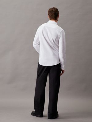 bright white slim smooth jersey shirt for men calvin klein