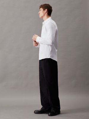 bright white slim smooth jersey shirt for men calvin klein