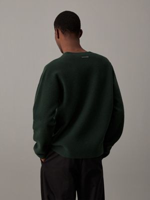 midnight forest felted merino v-neck jumper for men calvin klein