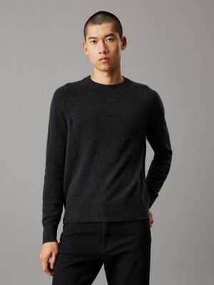 black wool jumper for men calvin klein