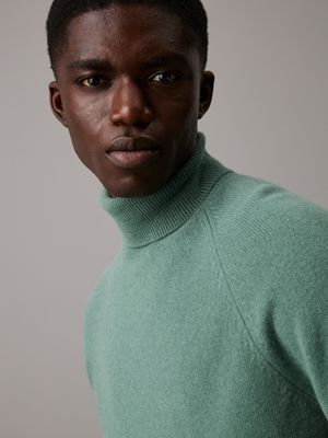 dark forest wool roll neck jumper for men calvin klein