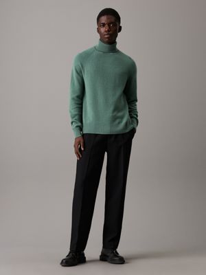 dark forest wool roll neck jumper for men calvin klein