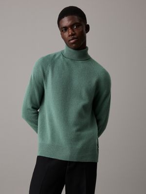 Green roll neck jumper hotsell