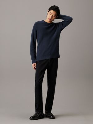 ink merino blend ribbed jumper for men calvin klein