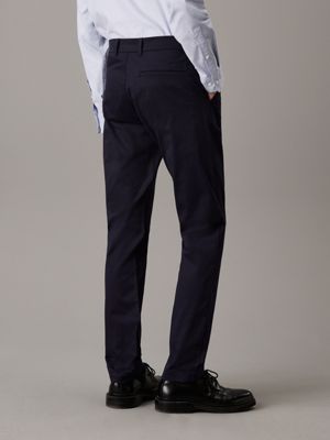 night sky slim sateen chino trousers for men calvin klein