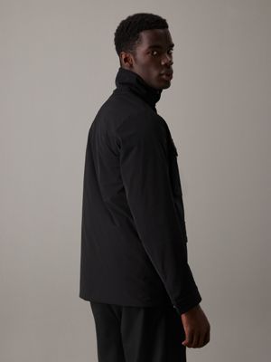 ck black technical twill field jacket for men calvin klein