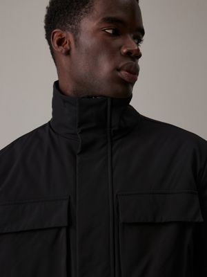 ck black technical twill field jacket for men calvin klein