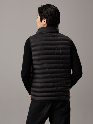 ck black packable quilted gilet for men calvin klein