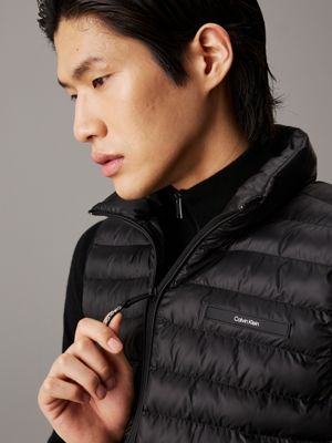 ck black packable quilted gilet for men calvin klein