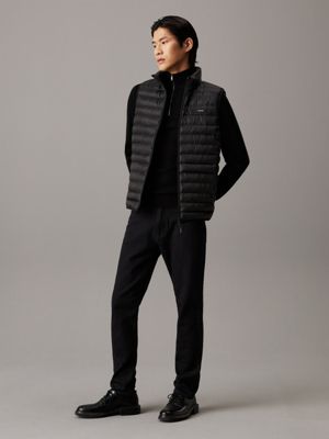 ck black packable quilted gilet for men calvin klein