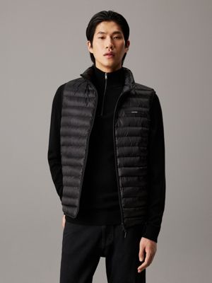 black packable quilted gilet for men calvin klein