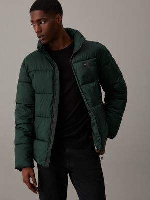 midnight forest quilted puffer jacket for men calvin klein