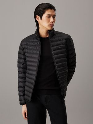 black quilted puffer jacket for men calvin klein