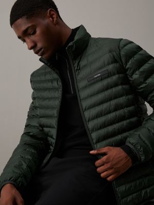 midnight forest quilted puffer jacket for men calvin klein