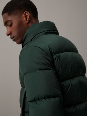 midnight forest hooded puffer jacket for men calvin klein