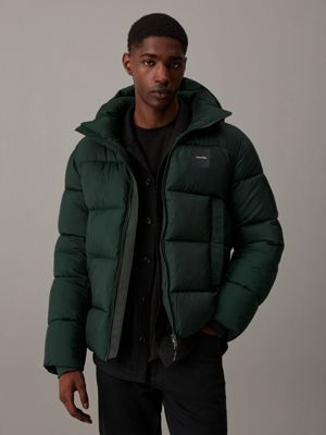 Mens long puffer jacket with fur hood online