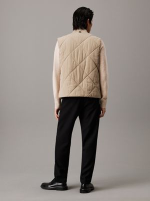 grey quilted gilet for men calvin klein