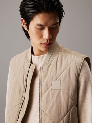 fresh clay quilted gilet for men calvin klein