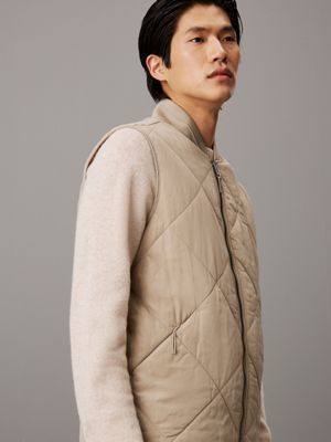 fresh clay quilted gilet for men calvin klein