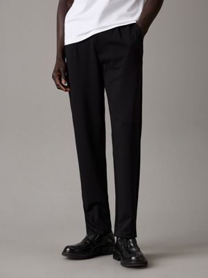 black tapered cargo trousers for men calvin klein