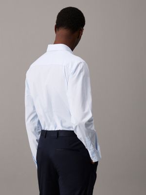 Camicia collo a contrasto in popeline stretch