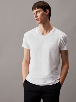 Calvin klein white t shirt v neck best sale