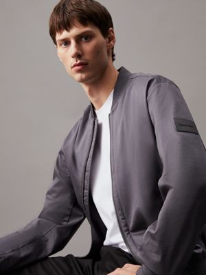 iron gate sateen stretch bomber jacket for men calvin klein