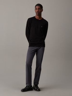 ck black cotton silk jumper for men calvin klein