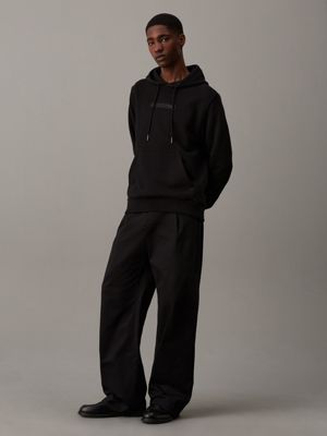 ck black logo hoodie for men calvin klein