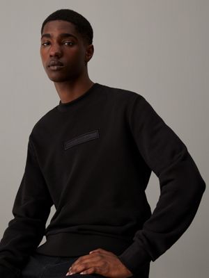 black logo sweatshirt for men calvin klein