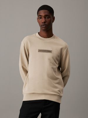 grey logo sweatshirt for men calvin klein