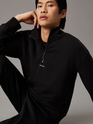 ck black zip neck sweatshirt for men calvin klein