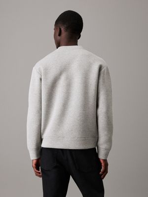 light grey heather spacer logo sweatshirt for men calvin klein