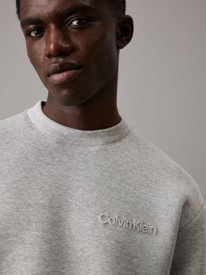 light grey heather spacer logo sweatshirt for men calvin klein