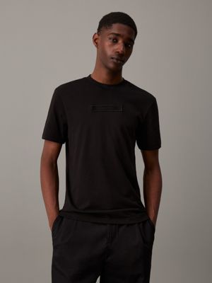 black logo t-shirt for men calvin klein