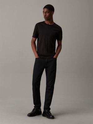 ck black mercerized jersey t-shirt for men calvin klein