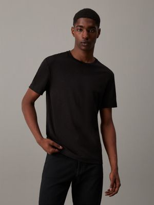 black mercerized jersey t-shirt for men calvin klein