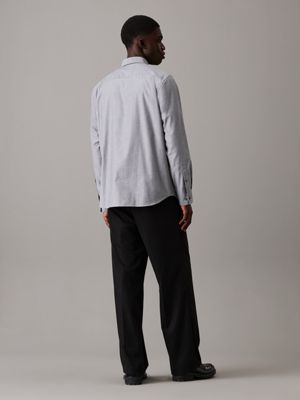 camicia oxford ck black/bright white da uomini calvin klein