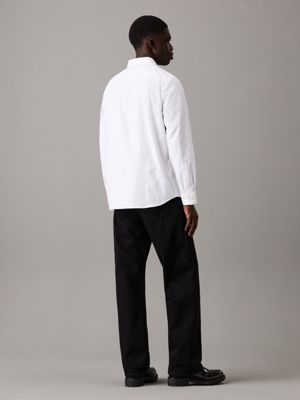 bright white oxford shirt for men calvin klein