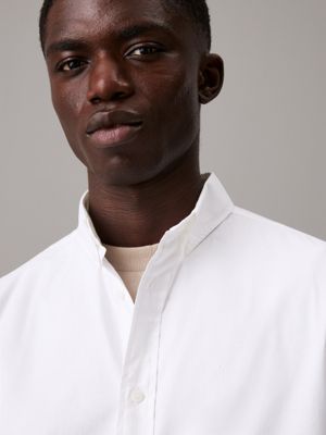 camicia oxford bright white da uomini calvin klein