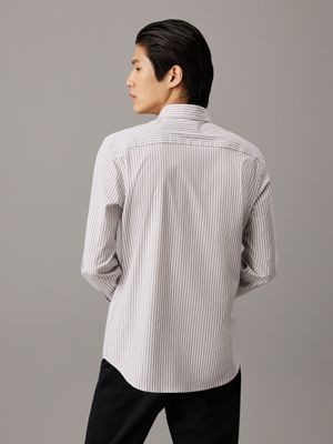 moon mist poplin stretch striped shirt for men calvin klein