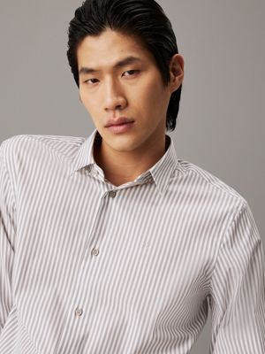 moon mist poplin stretch striped shirt for men calvin klein